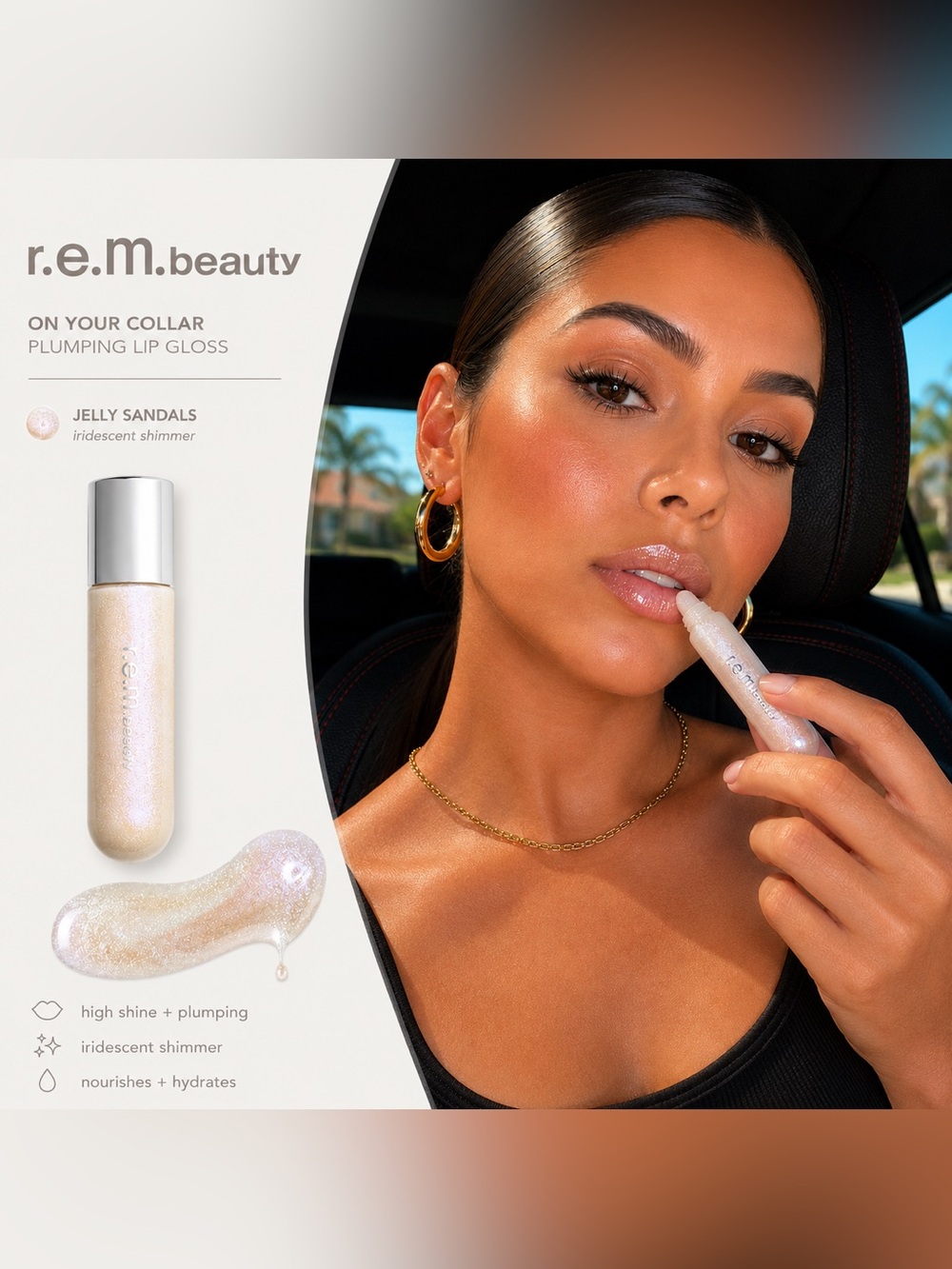 r.e.m. beauty On Your Collar Plumping Lip Gloss Jelly Sandals NIB